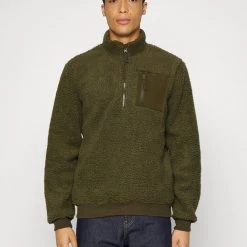 Meilleure affaire 🤩 Pier One Sweat polaire Haute Qualité sweats & hoodies col camionneur homme ⌛