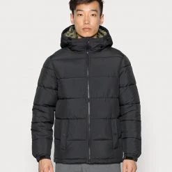 Nouveau 🎉 Pier One BASIC PUFFER JACKET WITH CONTRAST HOOD - Veste d'hiver Prix Accessible vestes capuche homme 👏