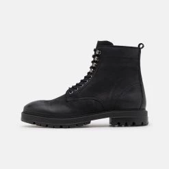Nouveau 🧨 Pier One LEATHER - Bottines à lacets Bas Prix bottes rond homme 😀