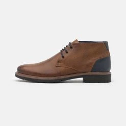 Sortie 🧨 Prix Ourlé Pier One LEATHER - Chaussures à lacets derbies, richelieus & chaussures bateau rond homme 🔔