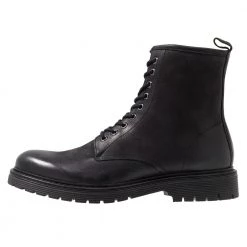 Tout neuf 🌟 Pier One LEATHER - Bottines à lacets Haute Qualité bottes rond homme 👍