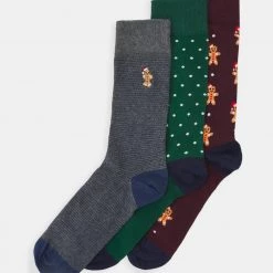 Vente flash 🌟 Pier One Prix Préférentiel XMAS GIFT BOX 3 PACK - Chaussettes sous-vêtements & chaussettes à pois homme 🎁