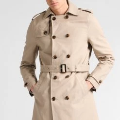 Promo 🔔 Pier One Trench Prix Aimable manteaux col revers homme ✔️