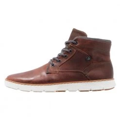 Promo 🎉 Qualité Garantie Pier One LEATHER - Bottines à lacets boots et bottes rond homme 👏