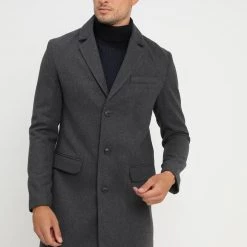 Bon marché 🎁 Pier One Prix d’Amis Manteau classique manteaux col revers homme 😍